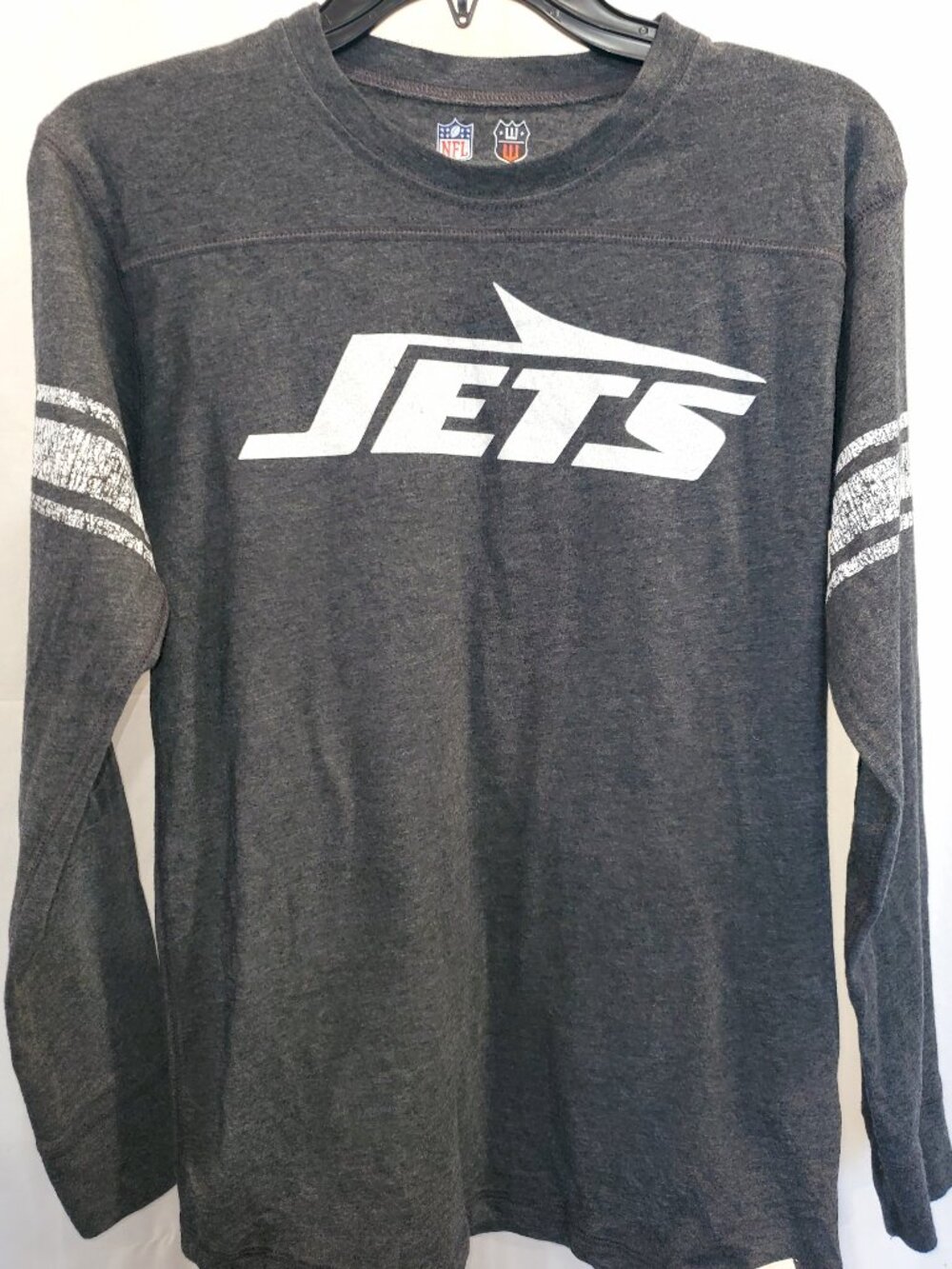 Wes Willy NFL New York Jets T- Shirt L 14/16 Charcoal Graphic Football